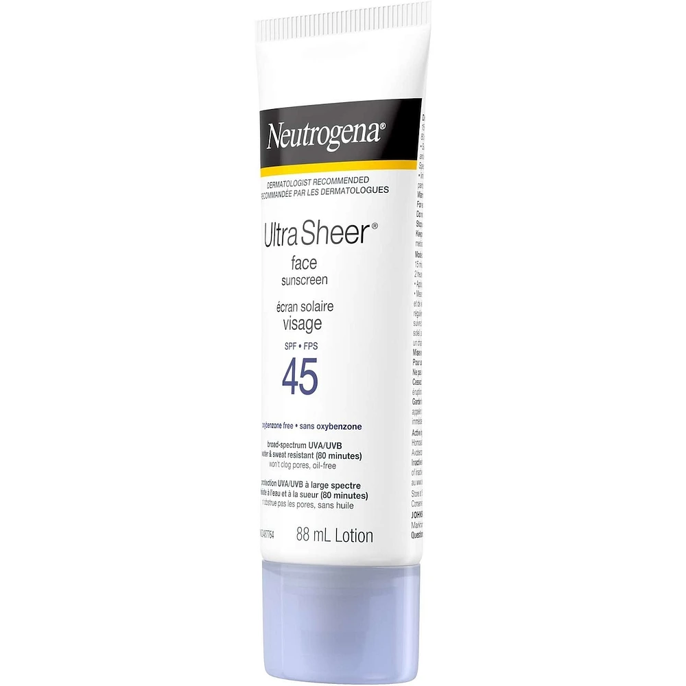 Ultra Sheer Face Sunscreen Lotion Broad Spectrum SPF 45