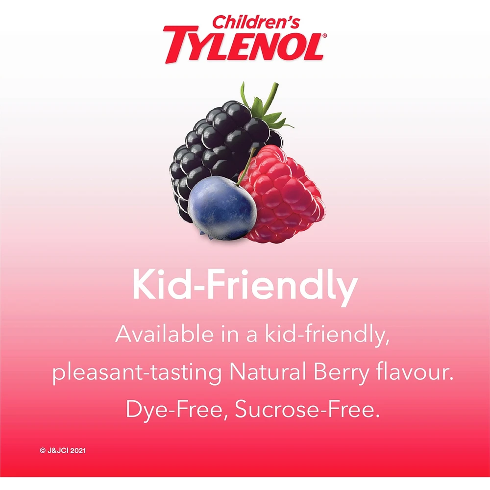 Children’s Easy Dissolve Natural Wild Berry flavour Acetaminophen Powder – Kids Fever, Headache, Pain Relief, 160mg Acetaminophen
