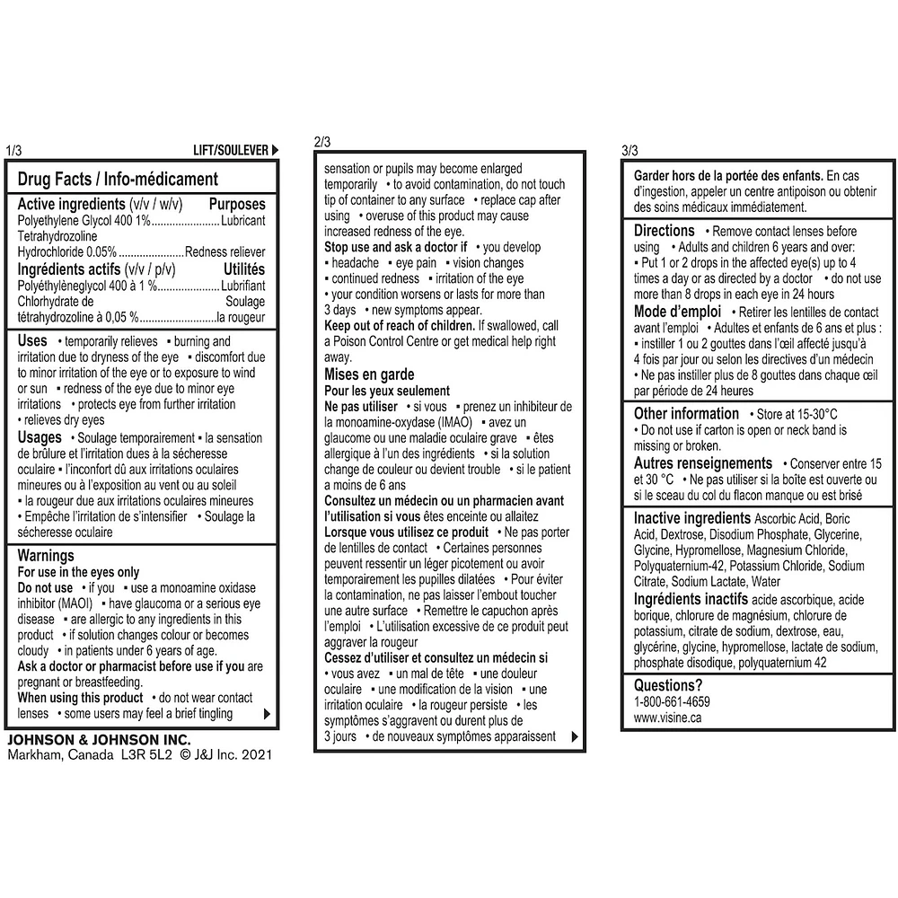 Workplace Eye Drops- Polyethylene Glycol, Hydrochloride - Dust Irritation, Dry Eyes, Red Eye, Strained Eyes