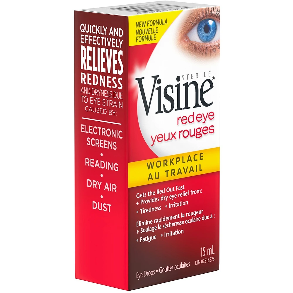 Workplace Eye Drops- Polyethylene Glycol, Hydrochloride - Dust Irritation, Dry Eyes, Red Eye, Strained Eyes