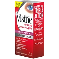 Triple Action Eye Drops - Polyethylene Glycol, Hydrochloride - Dry Eyes, Red Eye, Strained Eyes, Tired Eyes