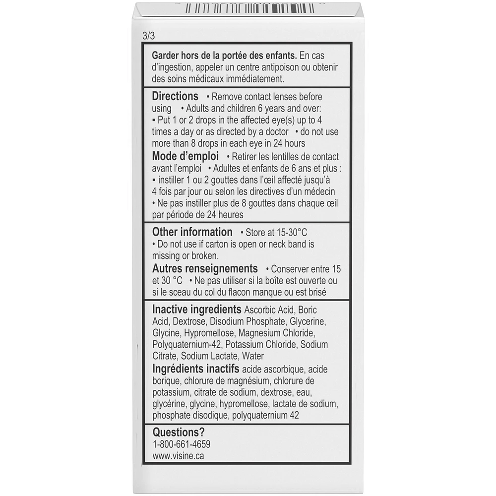 Triple Action Eye Drops - Polyethylene Glycol, Hydrochloride - Dry Eyes, Red Eye, Strained Eyes, Tired Eyes