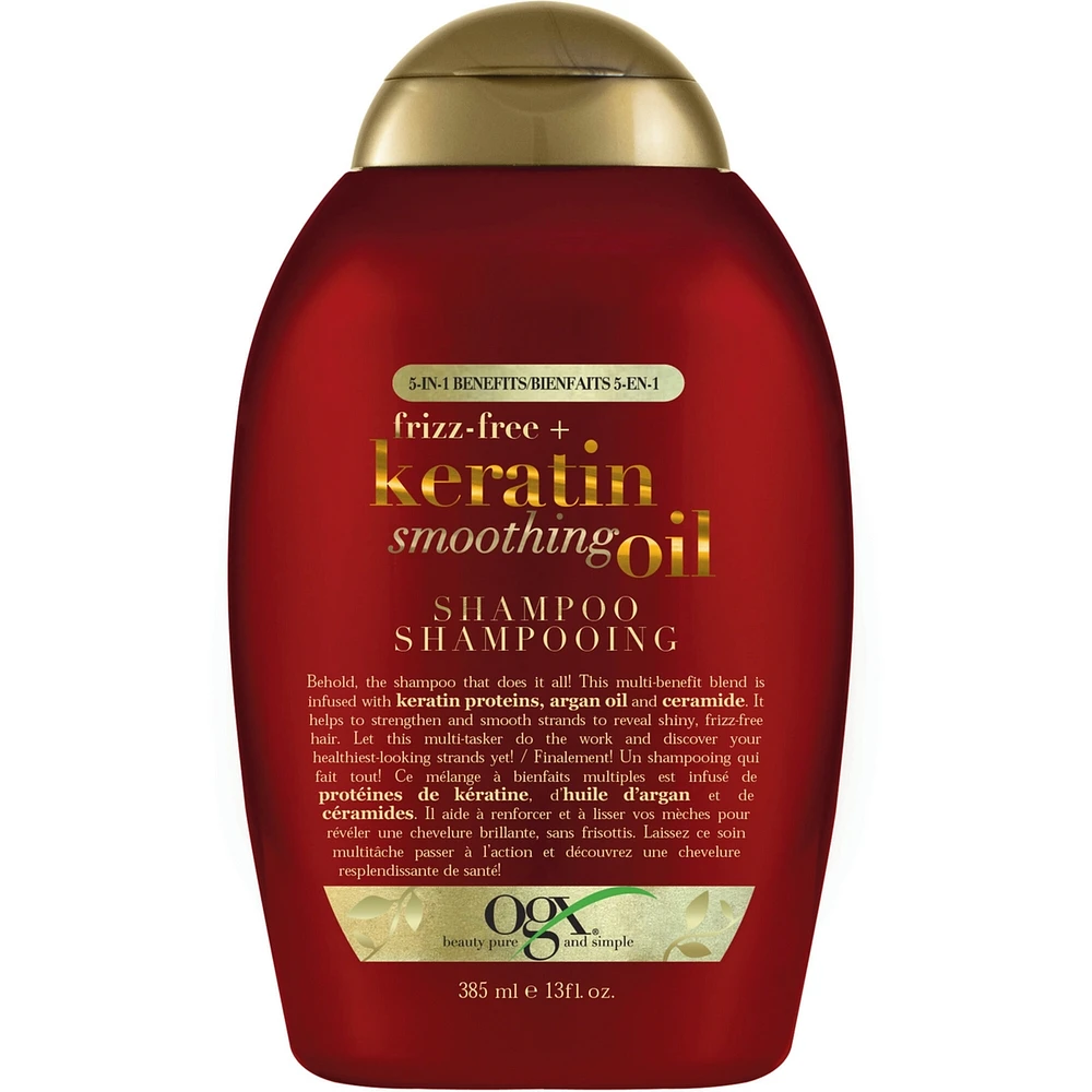 Frizz-Free + Keratin Smoothing Oil Shampoo, 5 in 1, for Frizzy or Shiny Hair