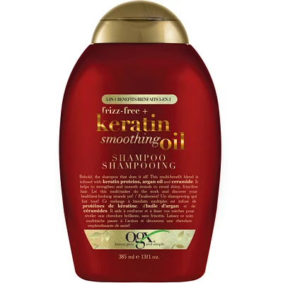 Frizz-Free + Keratin Smoothing Oil Shampoo, 5 in 1, for Frizzy or Shiny Hair