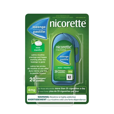 Nicotine Lozenges, 4mg, Mint, 20 Count