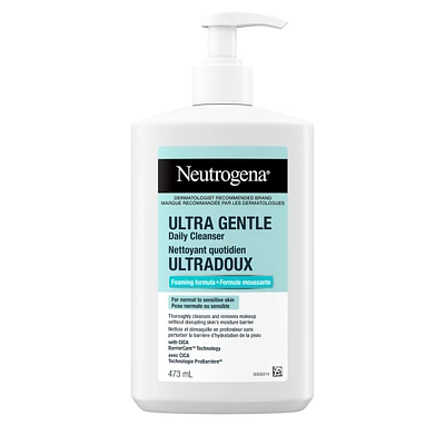 Daily Foaming Facial Cleanser, Makeup Remover Face Wash, Ultra Gentle