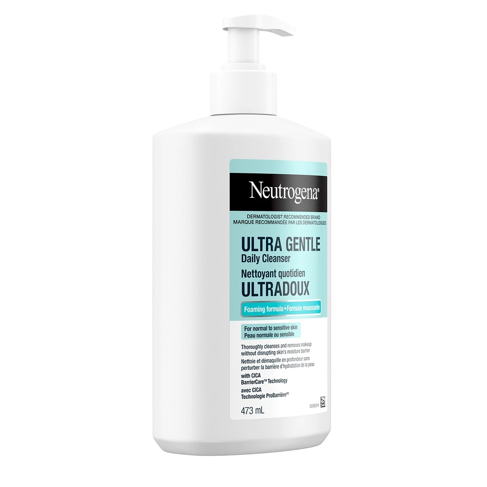 Daily Foaming Facial Cleanser, Makeup Remover Face Wash, Ultra Gentle