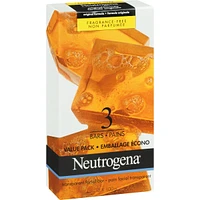 Neutrogena Facial Cleansing Bar Original and Dry Unscented, Pack of 3 x 300 G