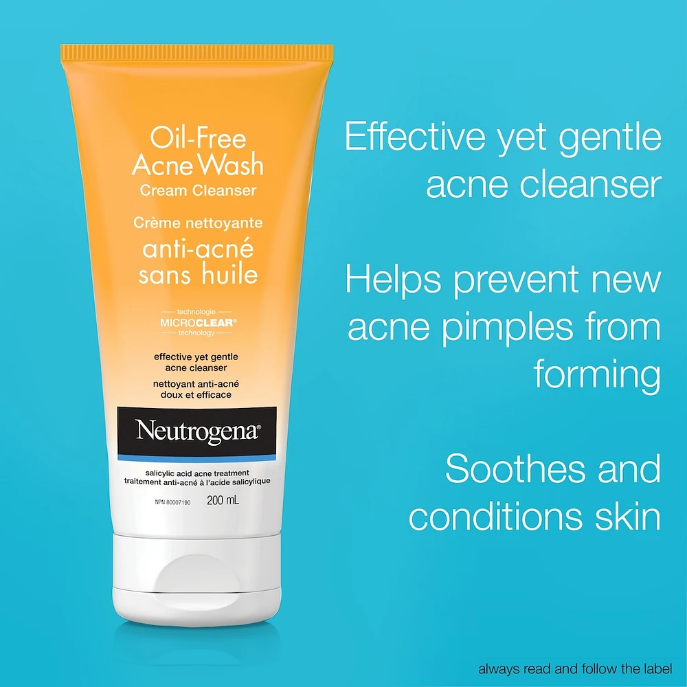 Oil-Free Acne Wash Cream Cleanser