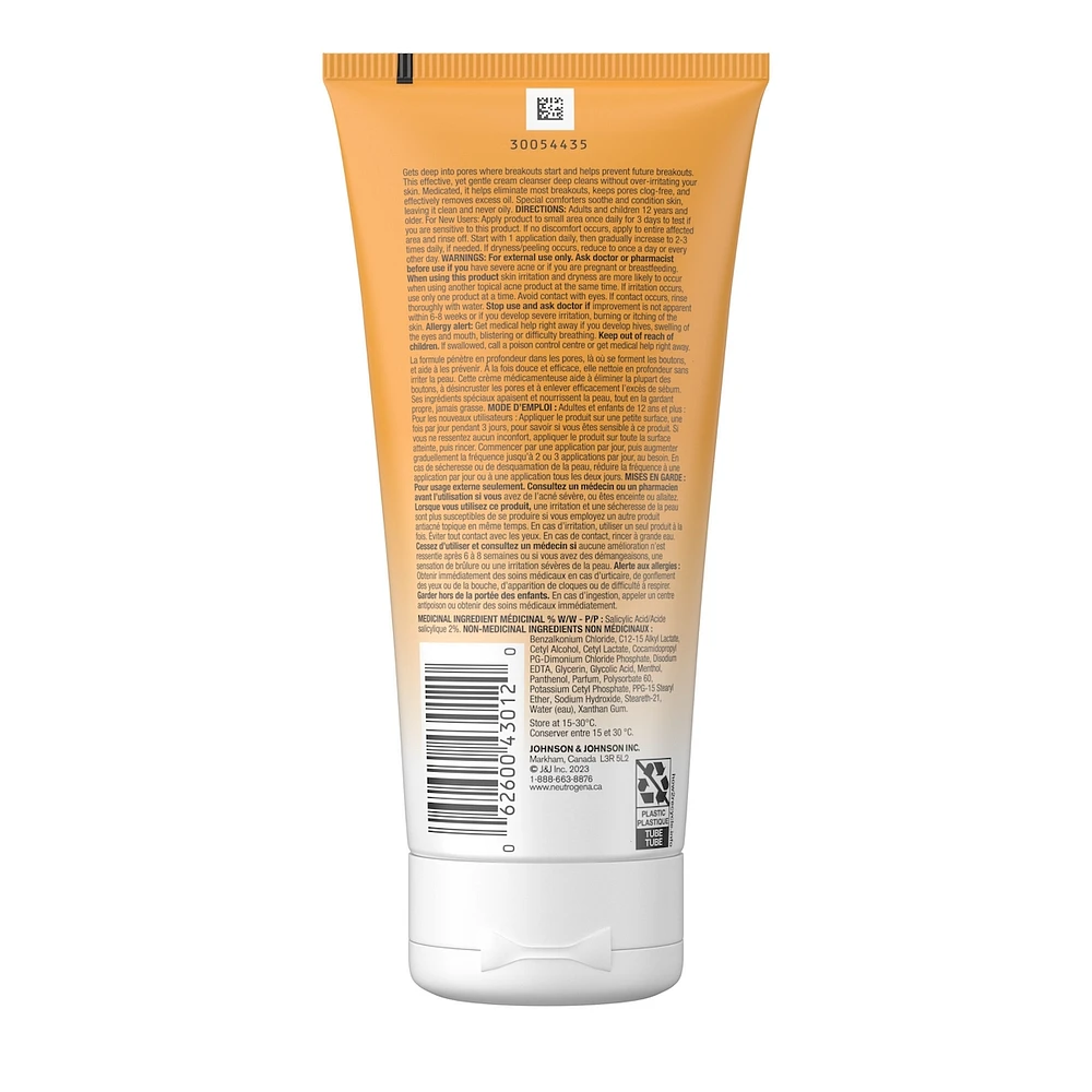 Oil-Free Acne Wash Cream Cleanser