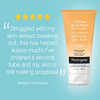 Oil-Free Acne Wash Cream Cleanser