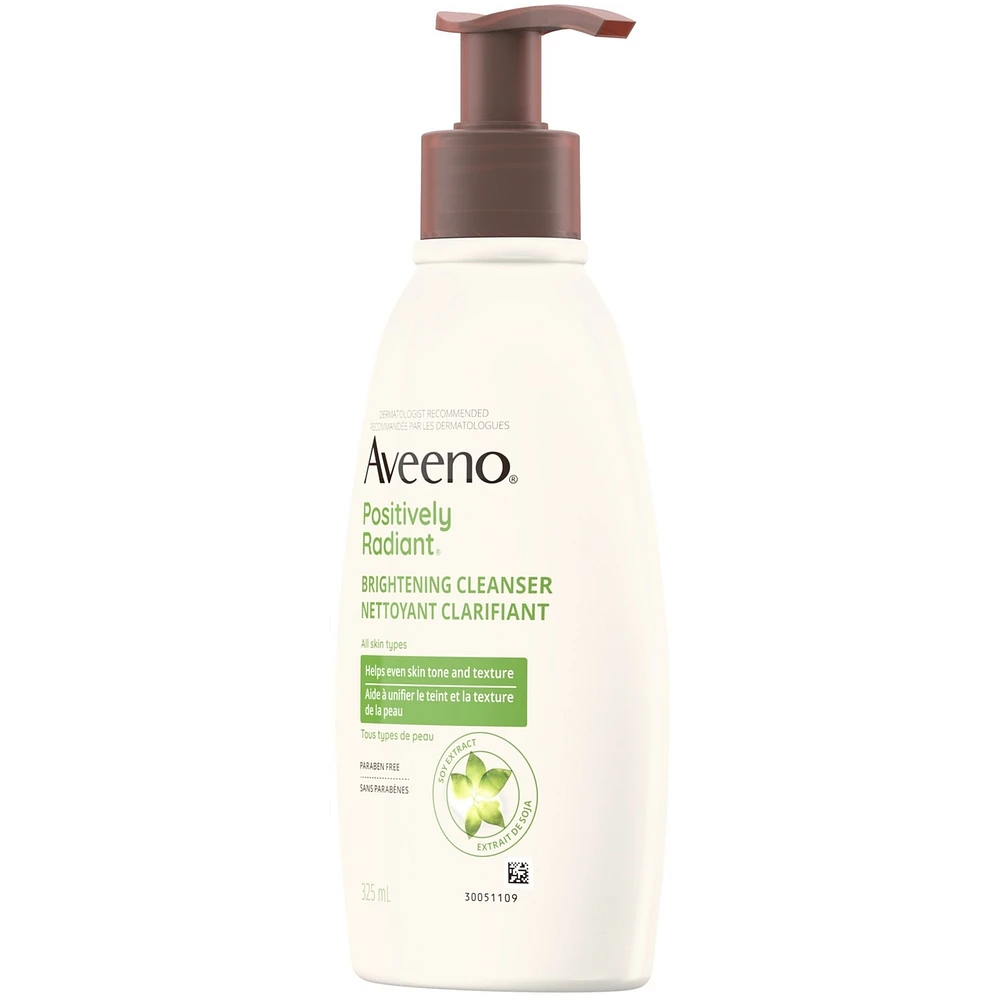 Positively Radiant Brightening Cleanser- Makeup Remover, Soy Extract Face Cleanser, Remove Oil, Smooth Skin Tone