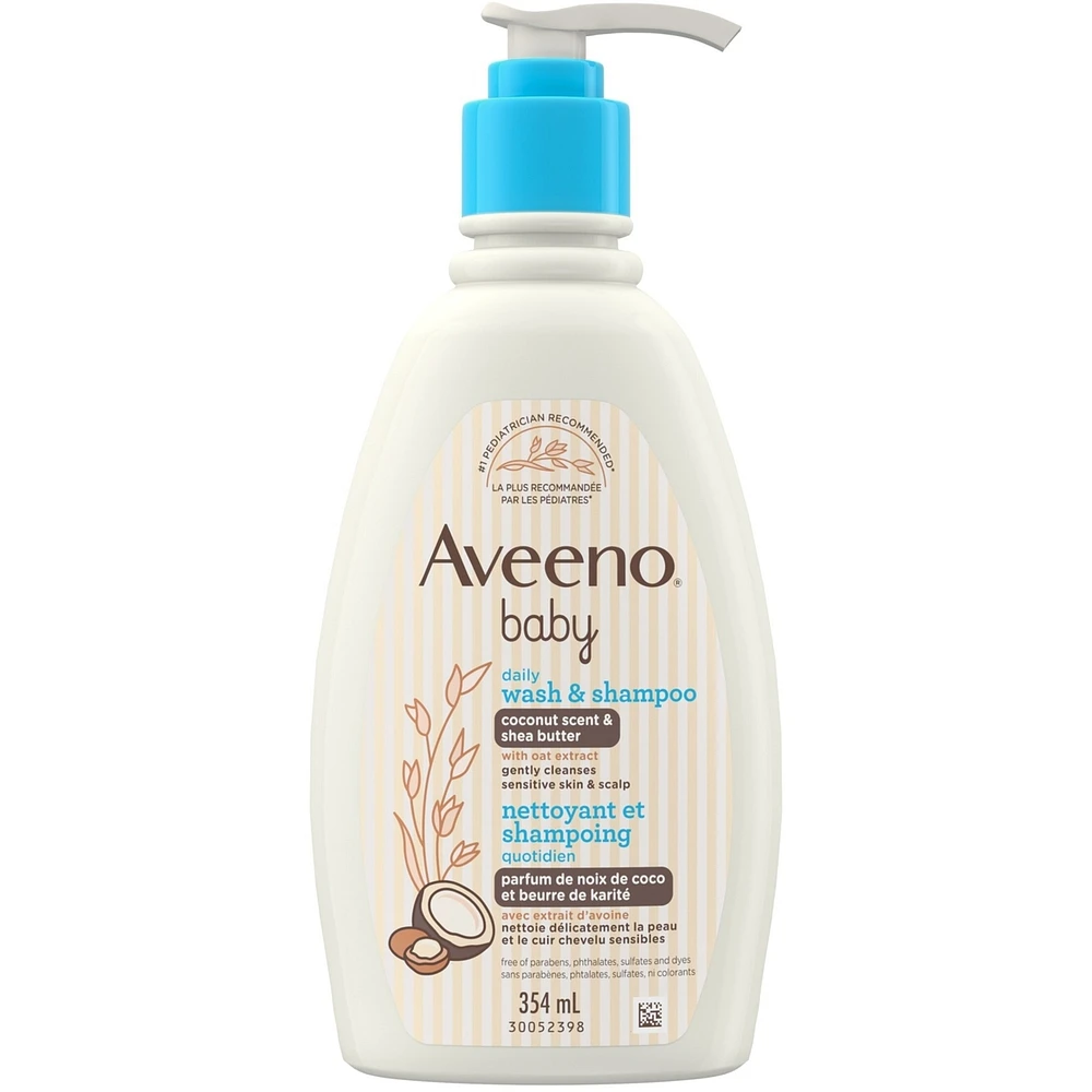 Baby Daily Moisturizing Wash Shampoo, Coconut Scented