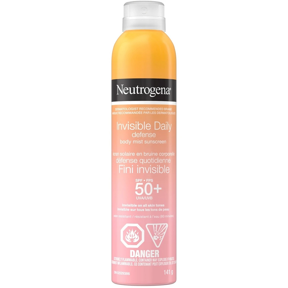 Invisible Daily Defense Body Mist Sunscreen Spf 50+