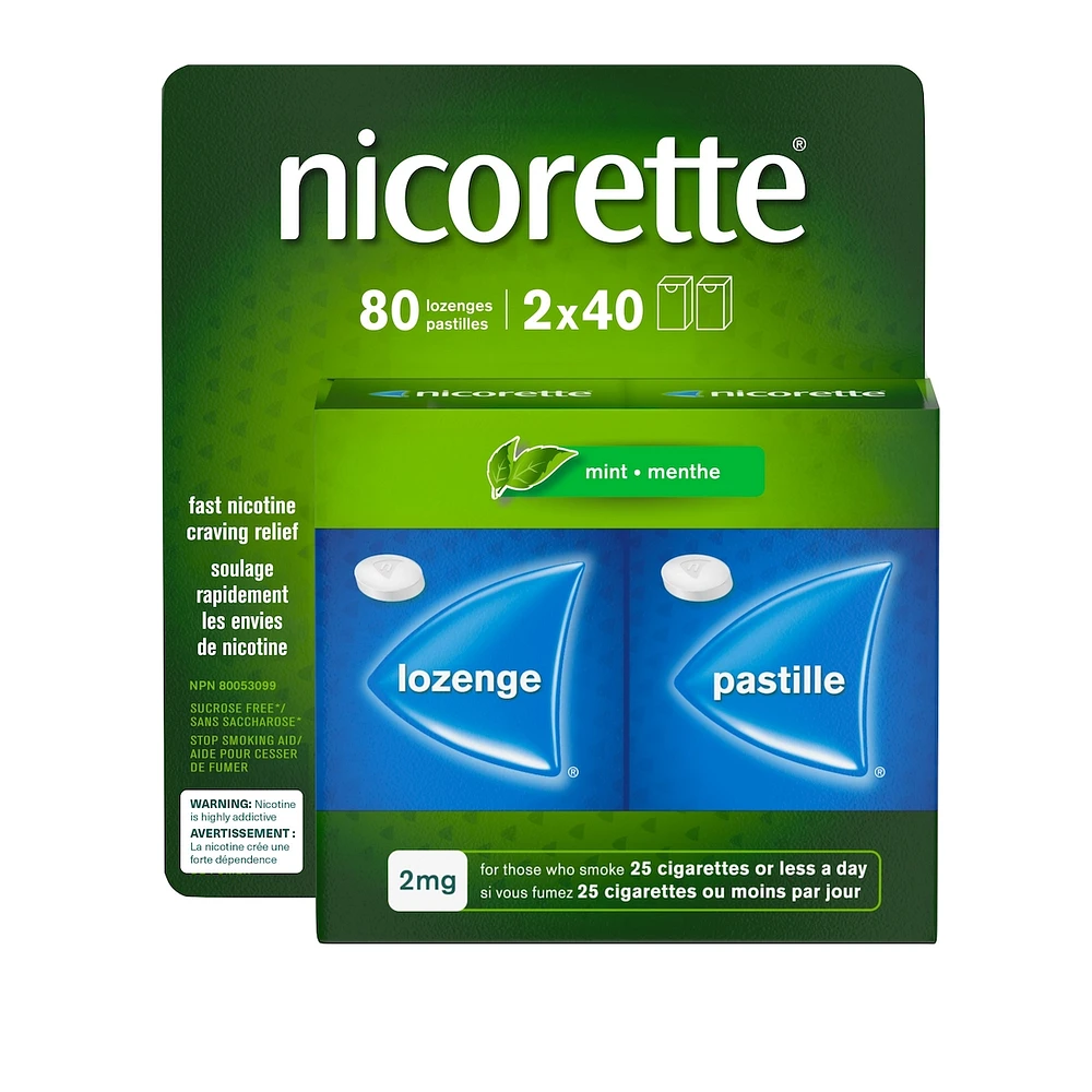 Nicotine Lozenges, 2mg, Mint, 80 Count