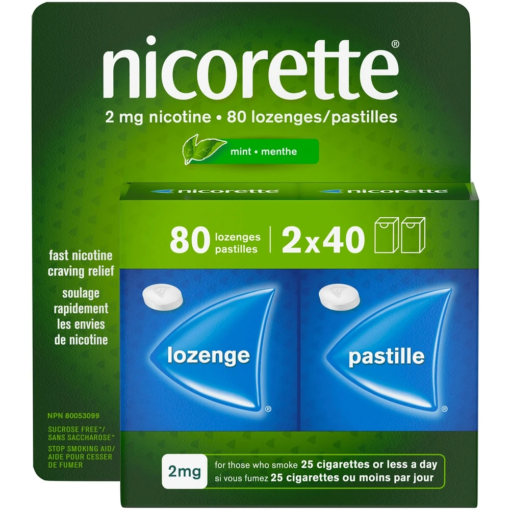 Nicotine Lozenges, 2mg, Mint, 80 Count