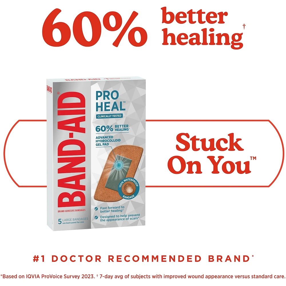 Pro Heal Adhesive Bandages, Large, All One Size