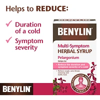 Multi-Symptom Herbal Syrup, Cough Suppressant, Sore Throat Relief, Common Cold, Pelargonium, Sidoides