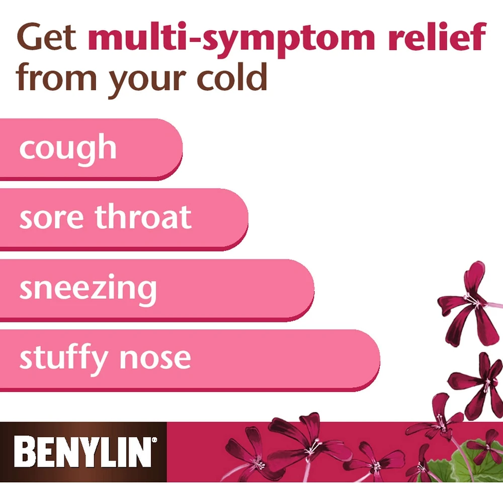 Multi-Symptom Herbal Syrup, Cough Suppressant, Sore Throat Relief, Common Cold, Pelargonium, Sidoides