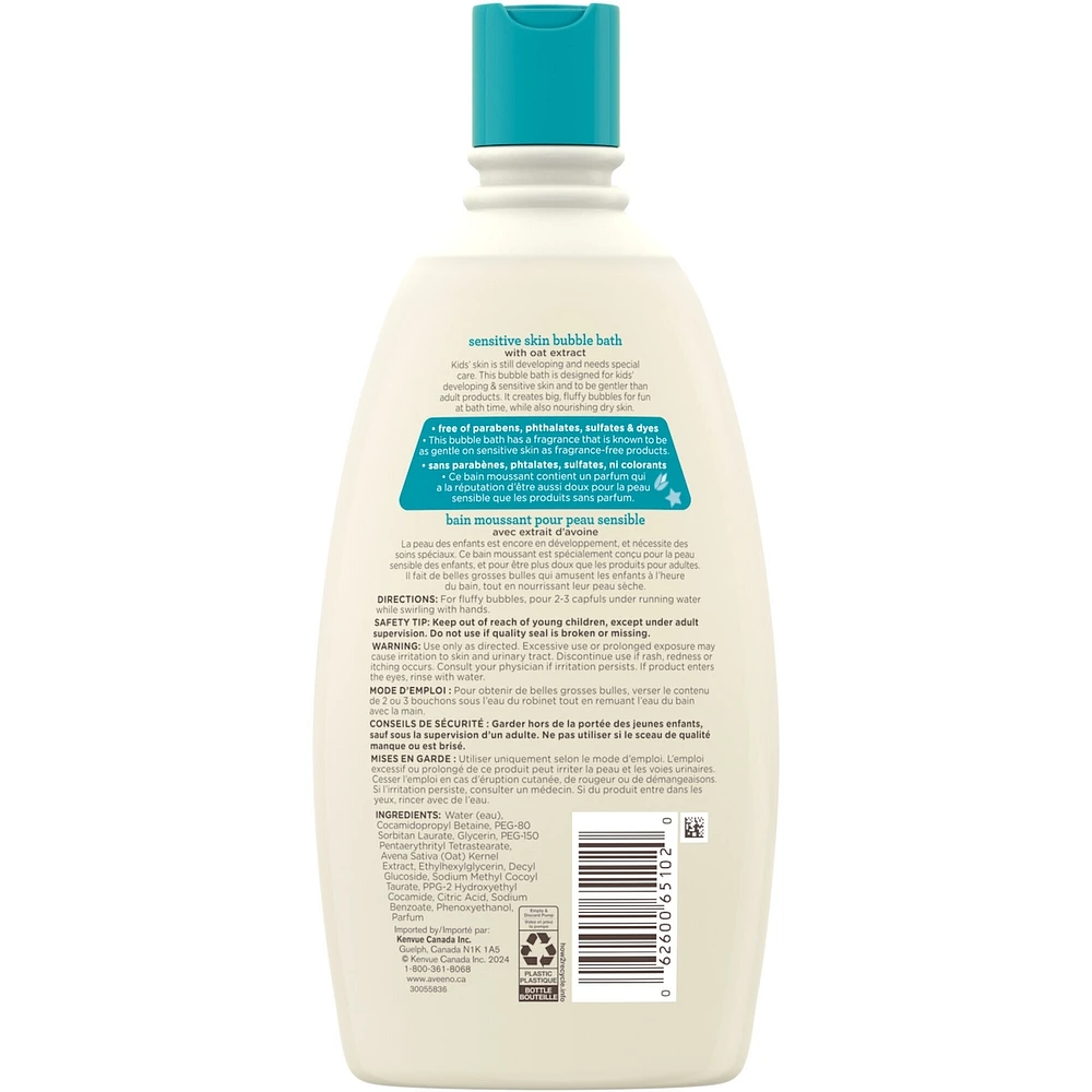 Kids Sensitive Skin Bubble Bath, Dye-Free