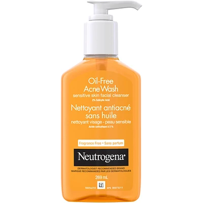 Oil-Free Acne Wash, Fragrance-Free Facial Cleanser