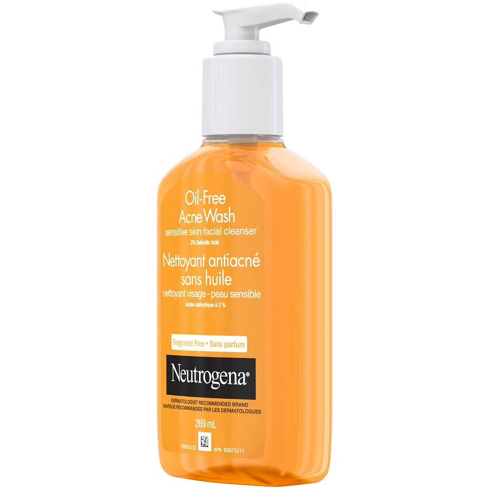 Oil-Free Acne Wash, Fragrance-Free Facial Cleanser