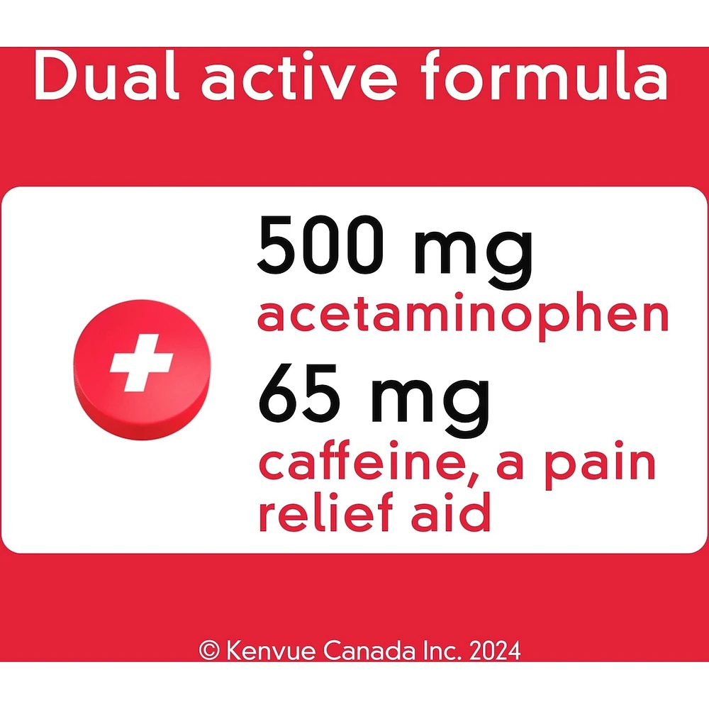 Extra Strength Daytime Relief Tablets, 500 mg Acetaminophen + 65 mg Caffeine