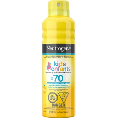 Kids Sunscreen Spray, water resistant, SPF 70