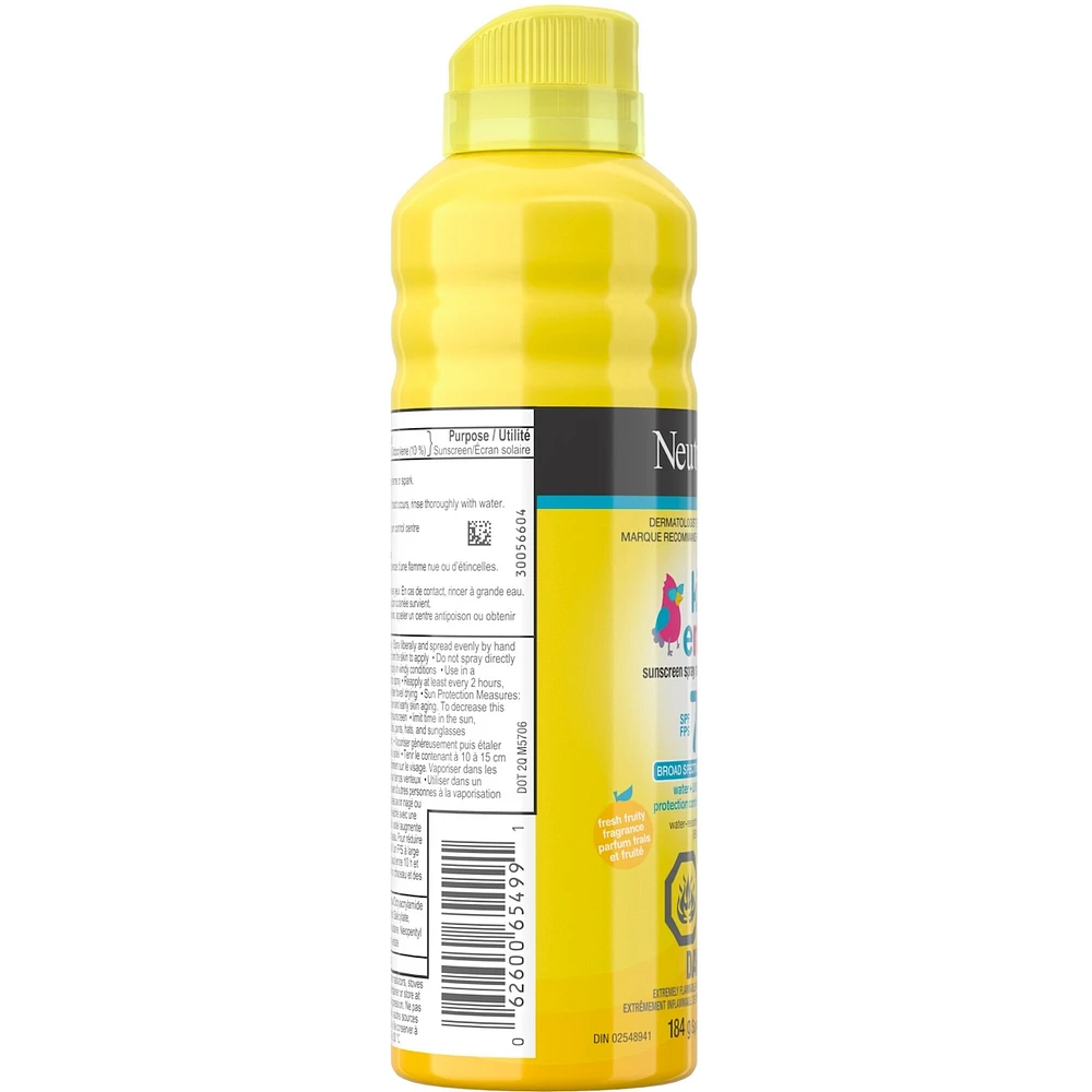 Kids Sunscreen Spray, water resistant, SPF 70