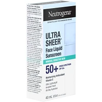 Ultra Sheer Face Liquid Mineral Sunscreen for Sensitive Skin, SPF 50+