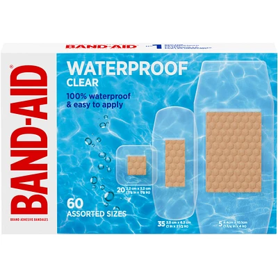 Waterproof Clear Adhesive Bandages, assorted sizes