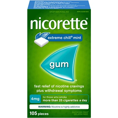 Nicotine Gum, 4 mg, Extreme Chill Mint Flavour