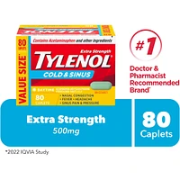 Extra Strength Cold & Sinus Relief Day Caplets, Acetaminophen 500mg