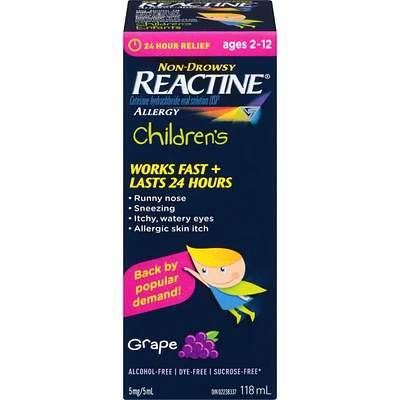 Children’s Liqiuid Allergy Medicine, Grape Flavour, 5mg