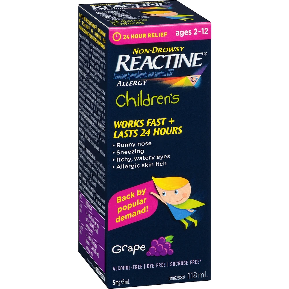 Children’s Liqiuid Allergy Medicine, Grape Flavour, 5mg