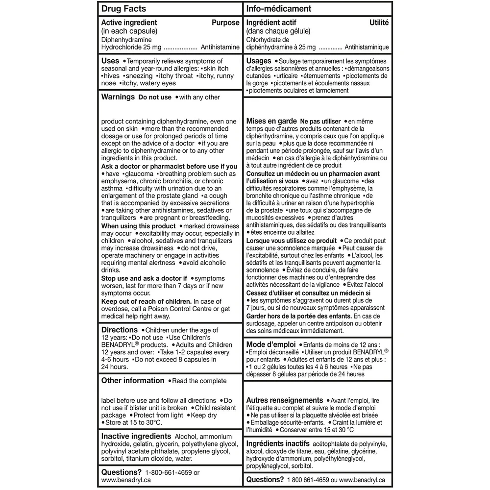 Allergy Medicine Liqui-Gels 25 mg