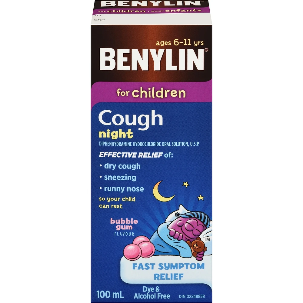 Childrens' Cough & Cold Relief, Night, Bubble Gum Flavour
