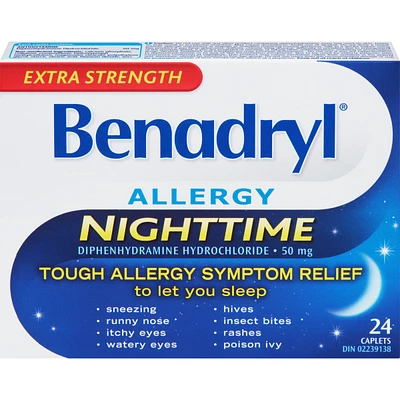 Extra Strength Allergy Medicine Nighttime, 50 mg