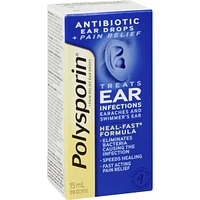 Polysporin Plus Pain Relief Ear Drops, 15mL