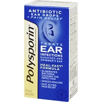 Polysporin Plus Pain Relief Ear Drops, 15mL