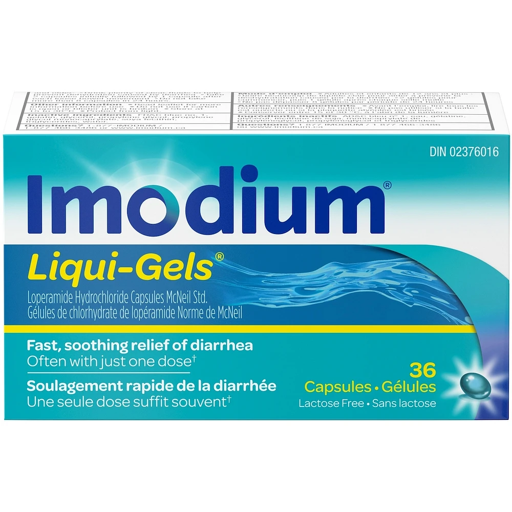 Imodium Diarrhea Relief, Liqui-Gels, 36 Count