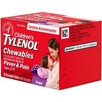 Children's Medicine, Fever & Pain, Chewable Tablets, Grape