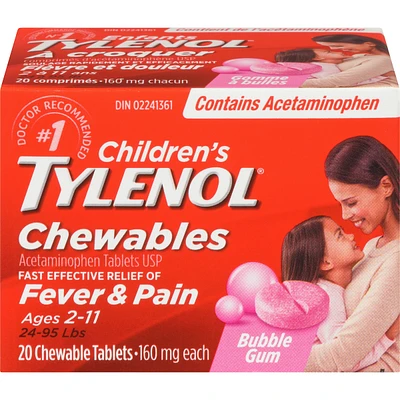 Children's Medicine, Fever & Pain, Chewable, Bubble Gum