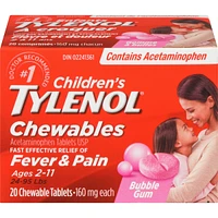 Children's Medicine, Fever & Pain, Chewable, Bubble Gum