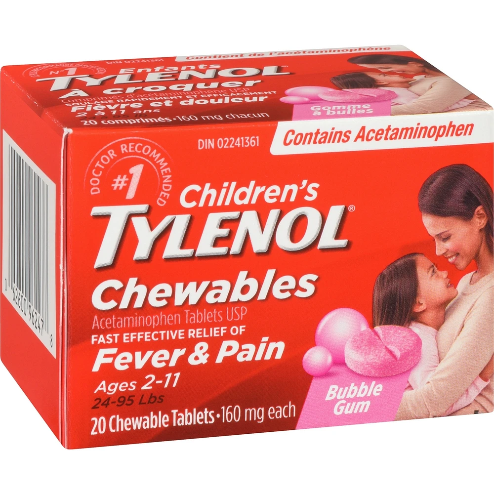 Children's Medicine, Fever & Pain, Chewable, Bubble Gum
