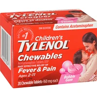 Children's Medicine, Fever & Pain, Chewable, Bubble Gum