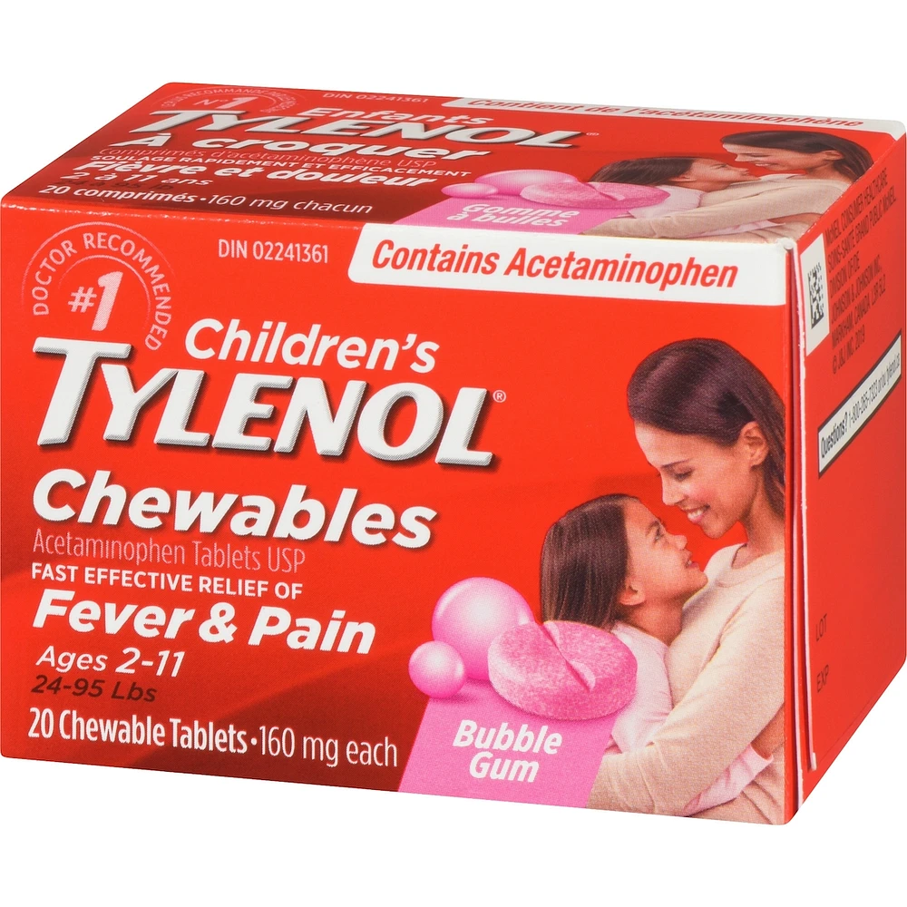 Children's Medicine, Fever & Pain, Chewable, Bubble Gum