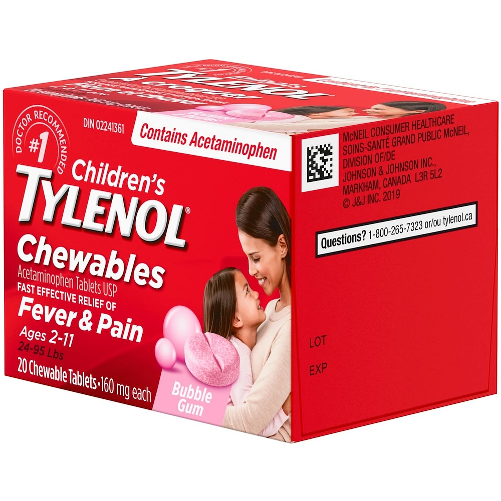 Children's Medicine, Fever & Pain, Chewable, Bubble Gum