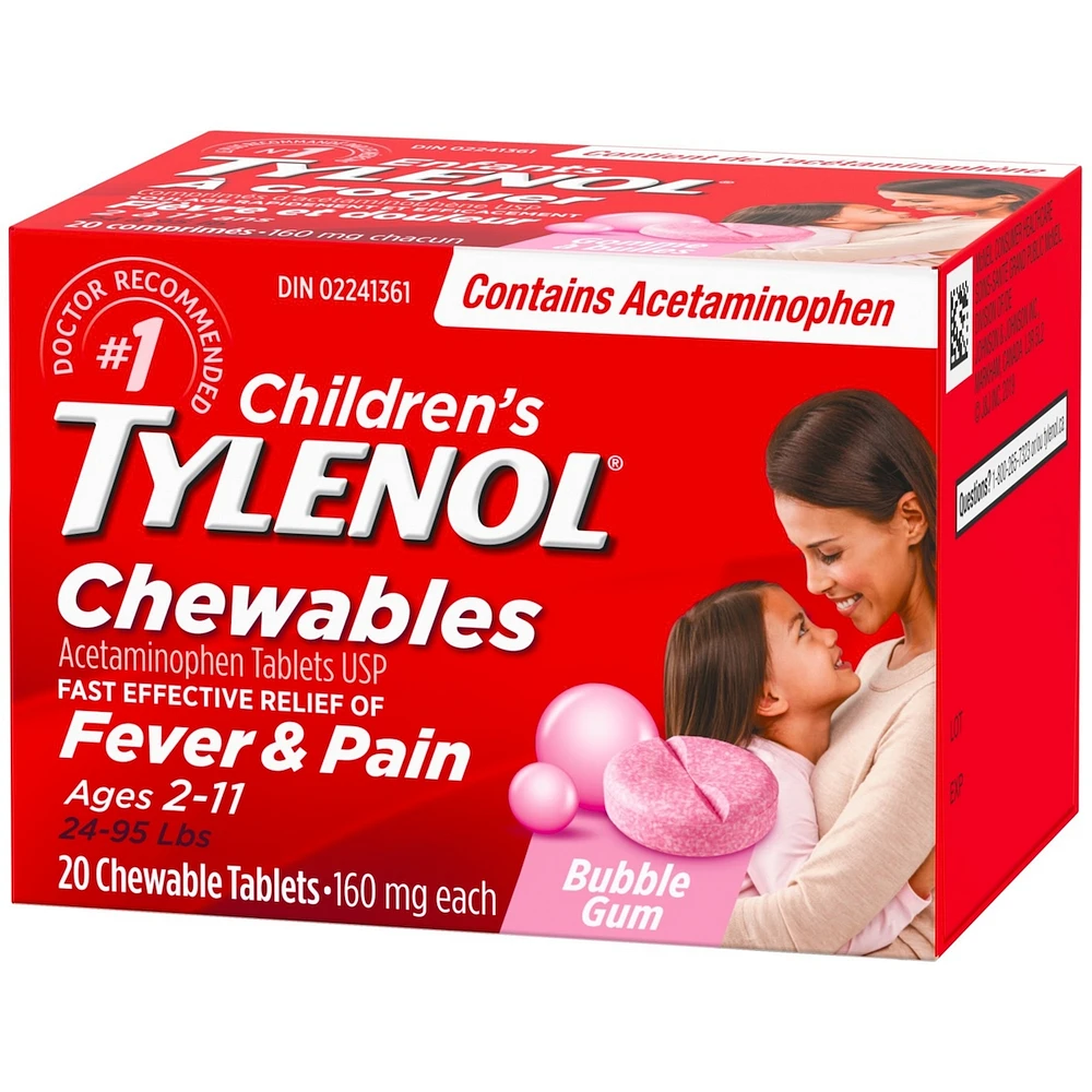 Children's Medicine, Fever & Pain, Chewable, Bubble Gum