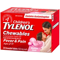 Children's Medicine, Fever & Pain, Chewable, Bubble Gum